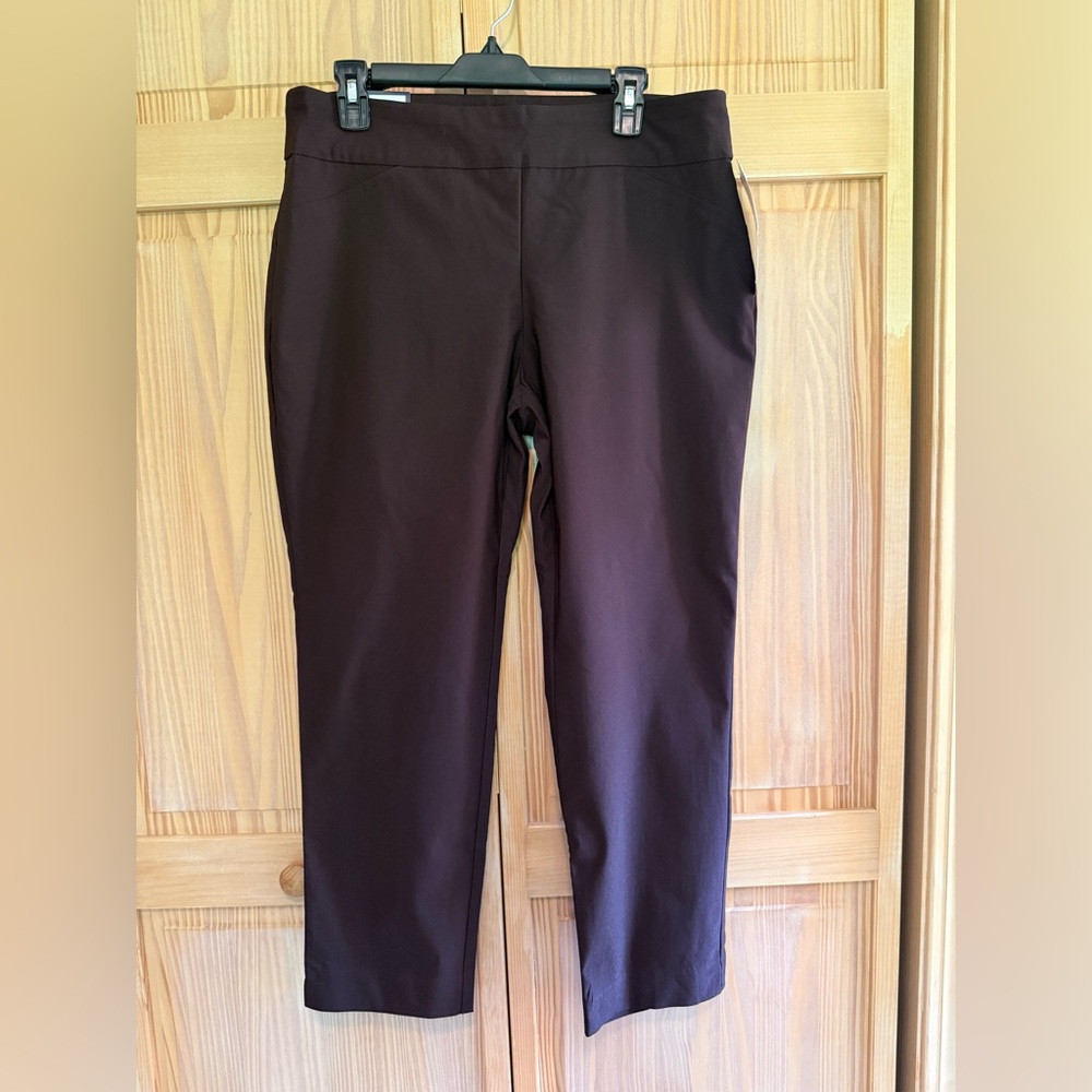 NWT Charter Club Women’s Brown Ankle Pull On Pants Sleek Design